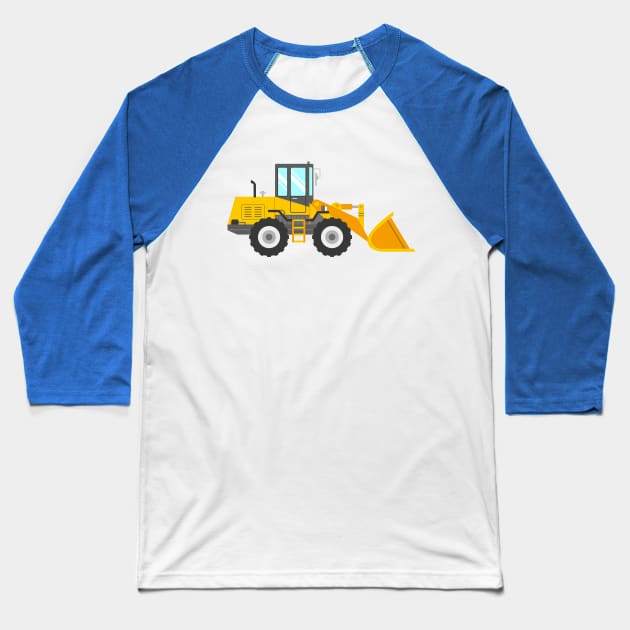 Yellow Bulldozer for Kids Baseball T-Shirt by vladocar